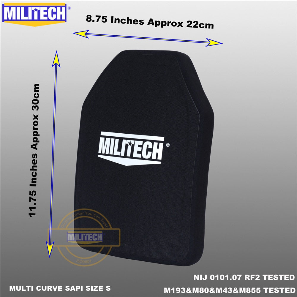 MILITECH Piastra Balistica SAPI & 10x12 Bulletproof Plate NIJ III+