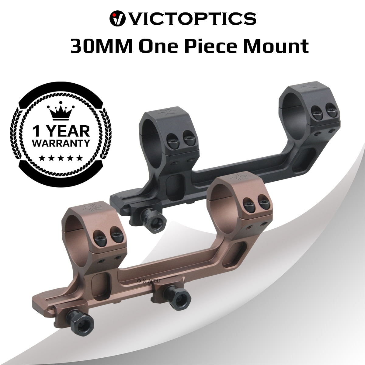 Victoptics 30mm 0/20 MOA One-Piece Extended Picatinny Coyote FDE