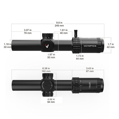 VictOptics S6 1-6x24 SFP Riflescope With Red&Green Illumination Turret lock System  AR 15 .223 5.56